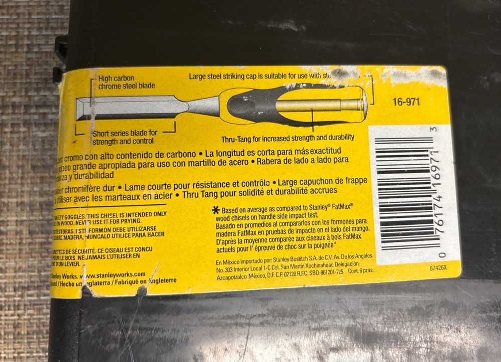 Stanley 16-971 Stanley FatMax Short Blade Chisel Set - 6 Pc.