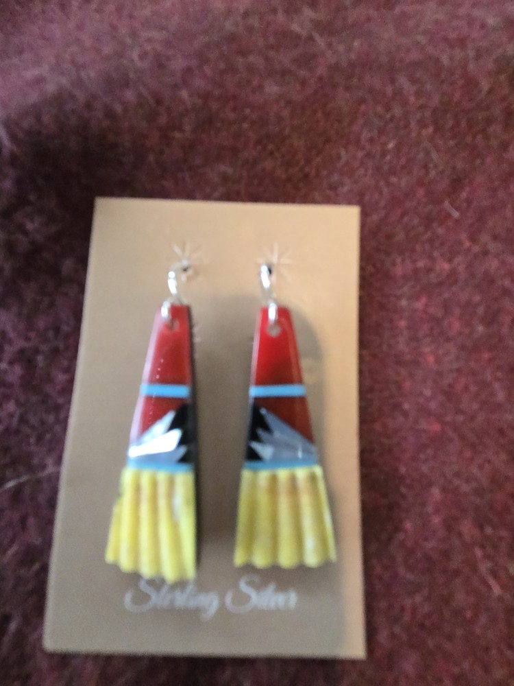 Sterling Silver Stone & Shell Earrings
