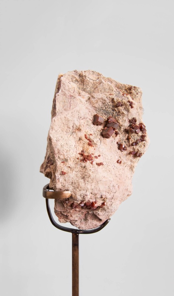 Vanadinite Mineral - Crystal On Bronze, 255mm