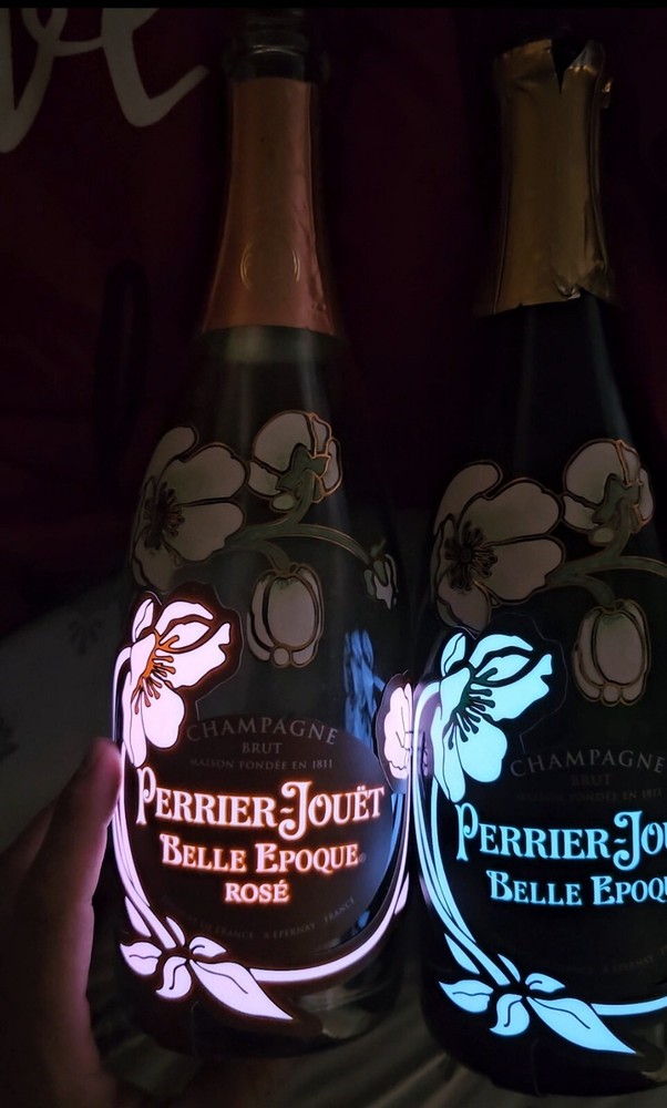 2 EMPTY CHAMPAGNE BOTTLE Perrier Jouet Belle Epoque ROSE & BRUT , 750 ML