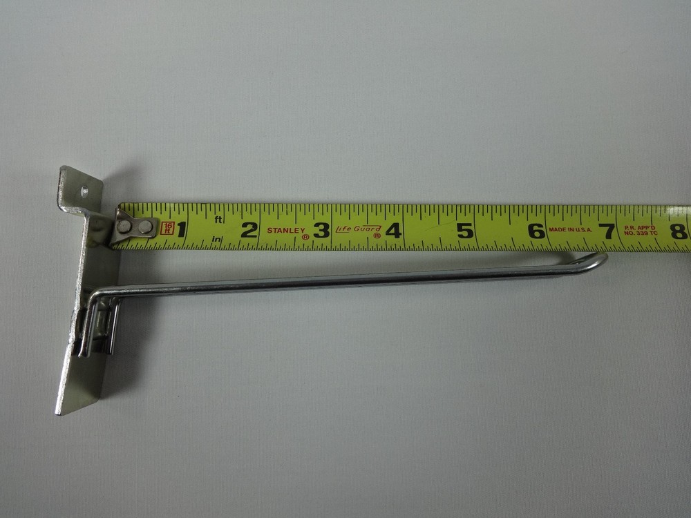 6" Chrome Slatwall Grid Panel Safety Hook Display Store Wall Fixtures