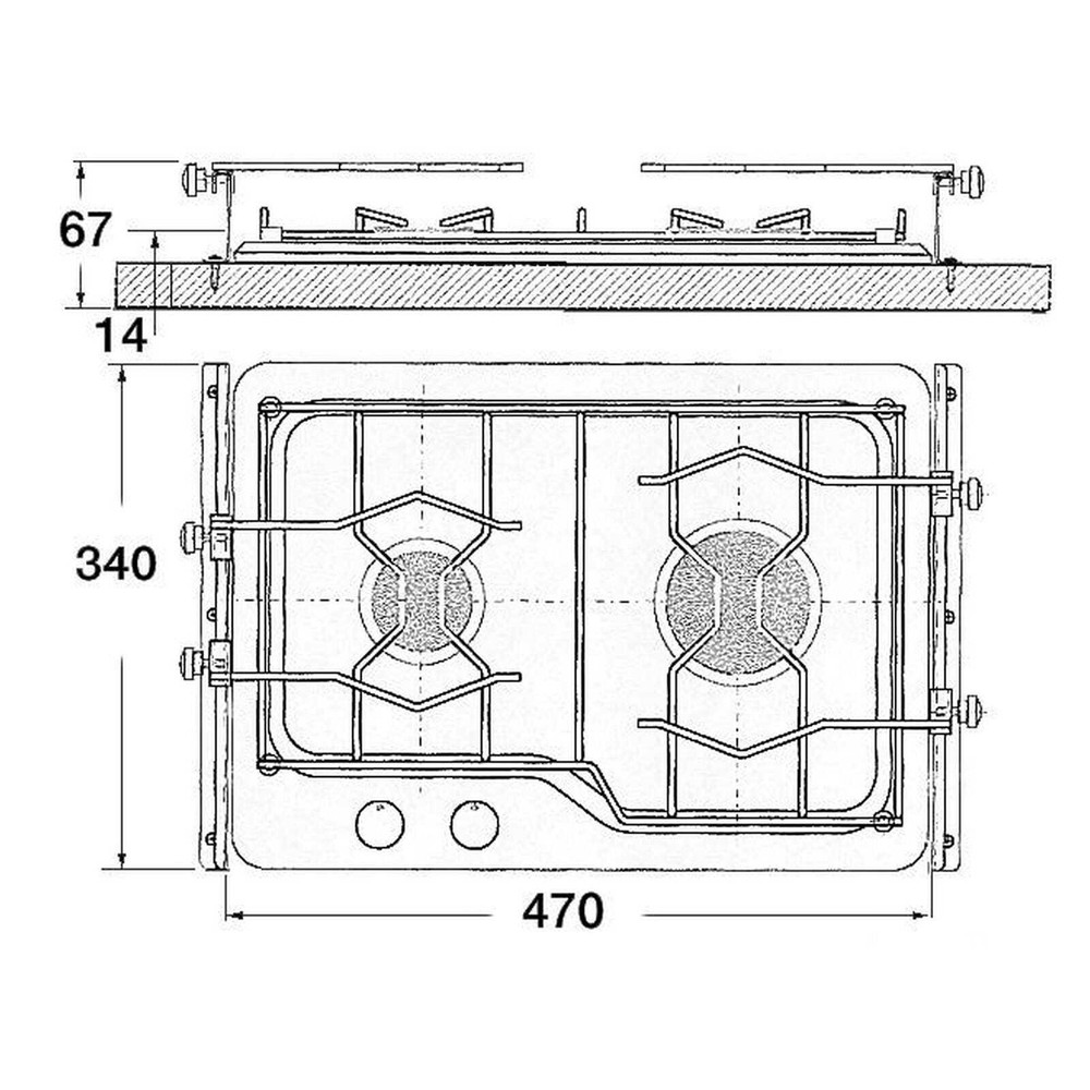 Techimpex hob unit 2 burners - 1 PC - 50.100.52 - 5010052