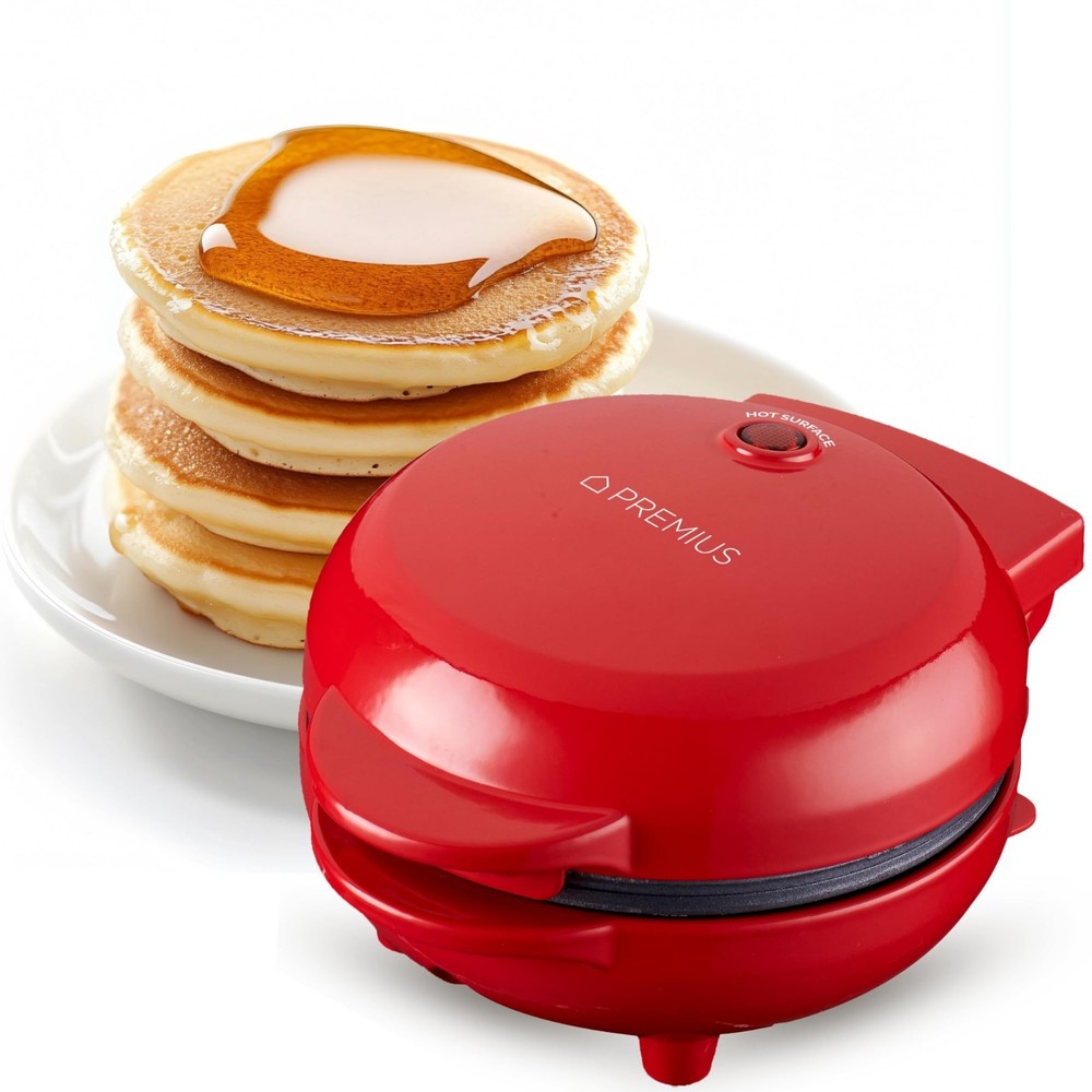 Non-Stick Mini Griddle Maker, 4” Pancake & Snack Mold, Quick Heat, Easy Breakfas