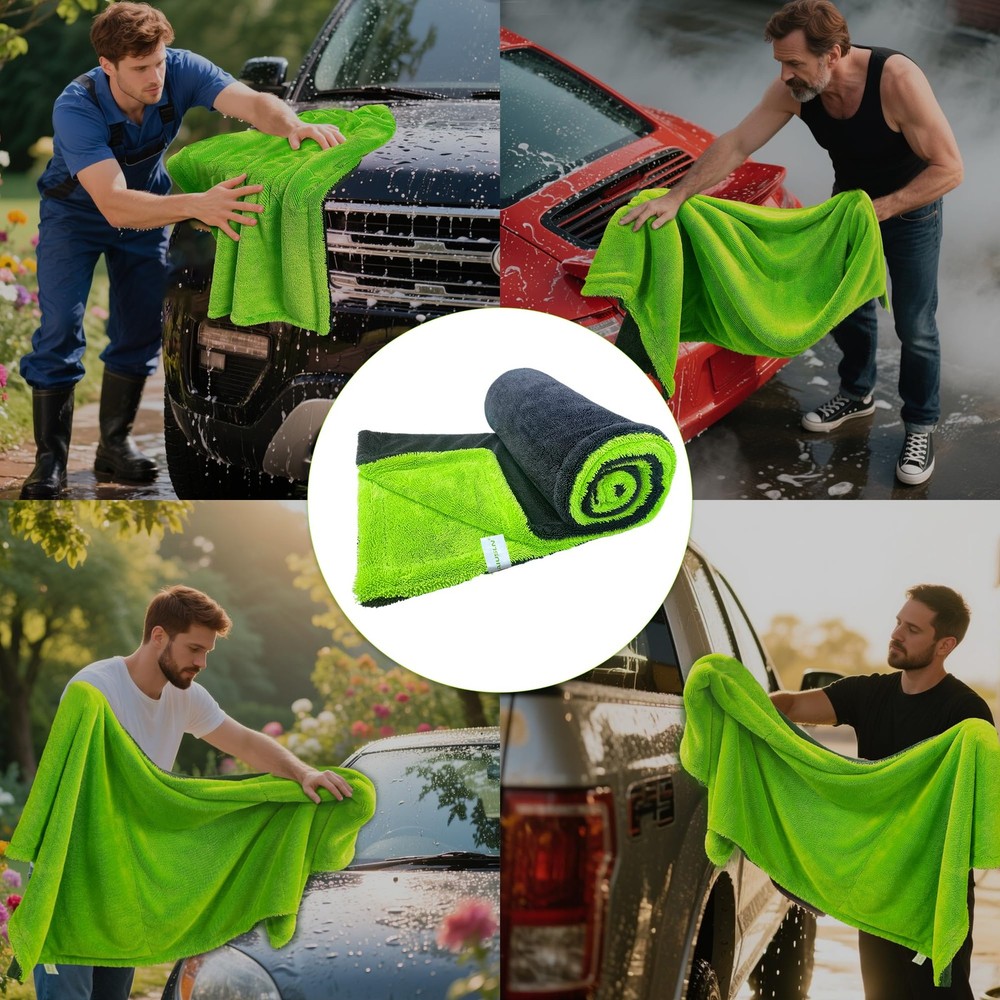 1400 GSM Car Drying Towel-48’’x24’’Extra Large Super Absorbent Twisted-Loop, ...