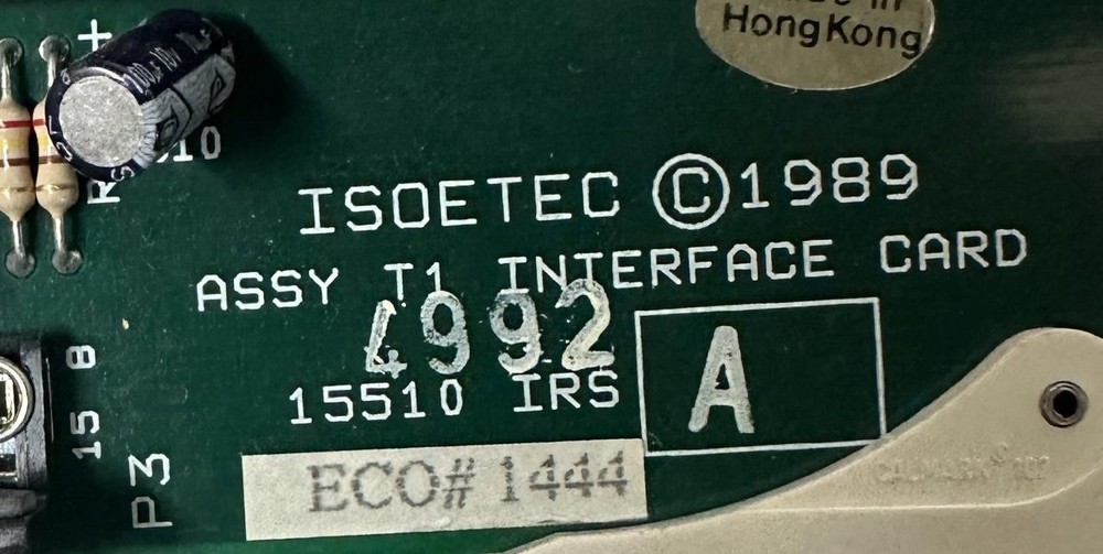 Executone Isoetec 15510 T1 Interface Card IRS A