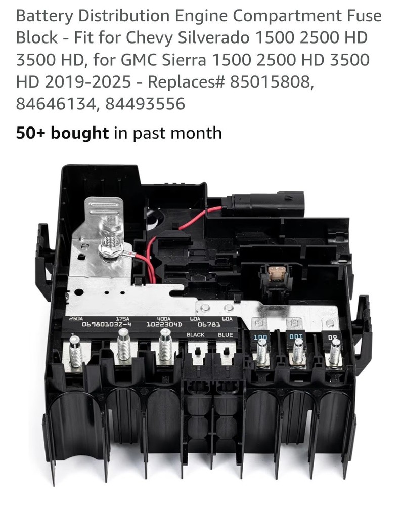 Engine Compartment Fuse Block Chevy Silverado GMC Sierra 1500