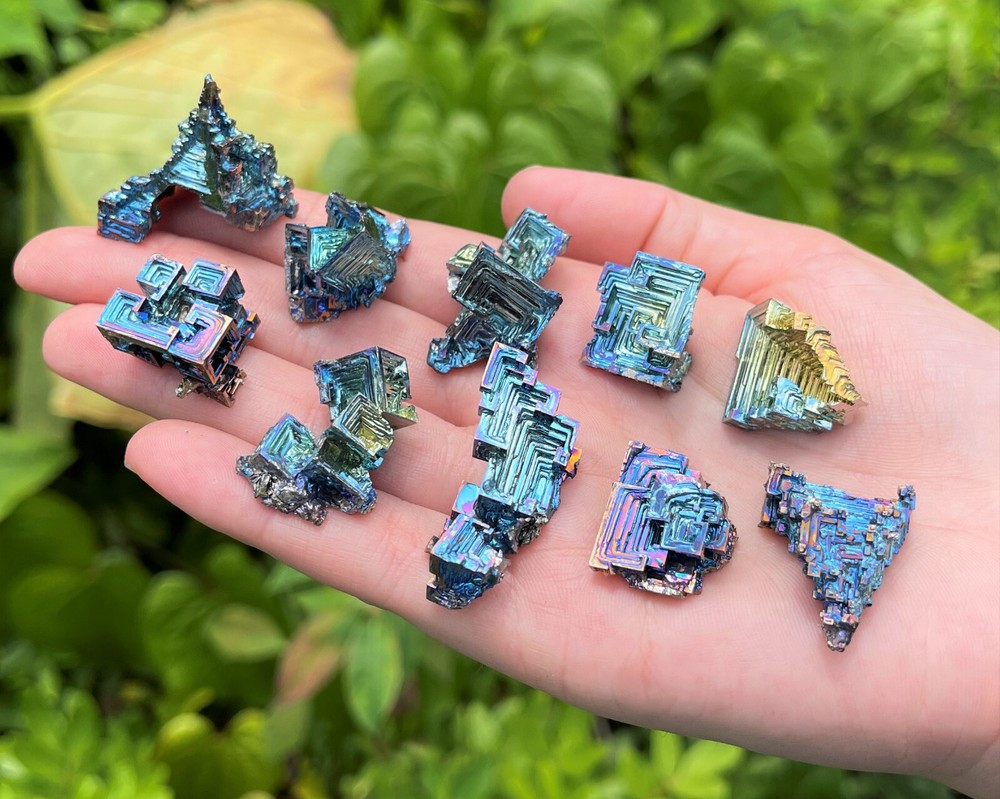 Rainbow Bismuth Crystal Gift Box, 8 oz: 5 - 6 Pieces (A Grade Bismuth Specimens)