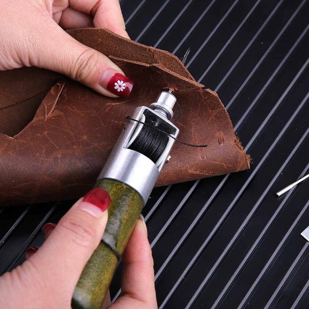 Leather Sewing Awl Thread Kits with Waxed Thread Manual Speedy Stitcher Tool