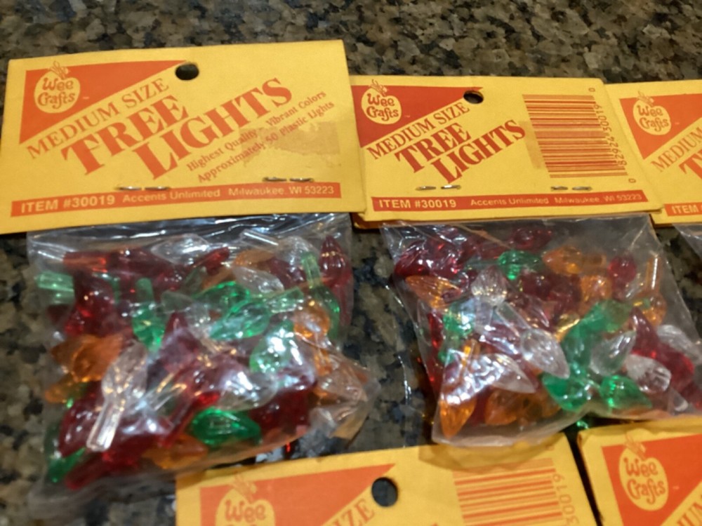 Vintage Ceramic Christmas Tree Lights Wee Crafts Medium Size Replacements NOS