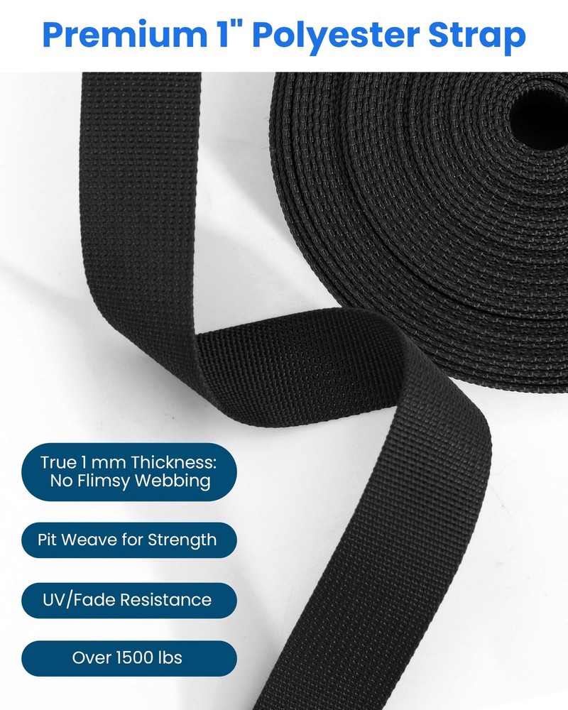 Buckle & Strap Kit 6 Yards 1 Inch Wide Polyester Webbing hardware