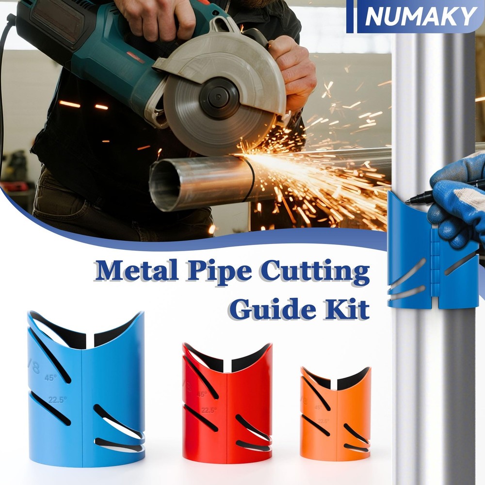Metal Pipe Cutting Guide Kit, Pipe Saddle Template Cutting Guide - Suitable P...