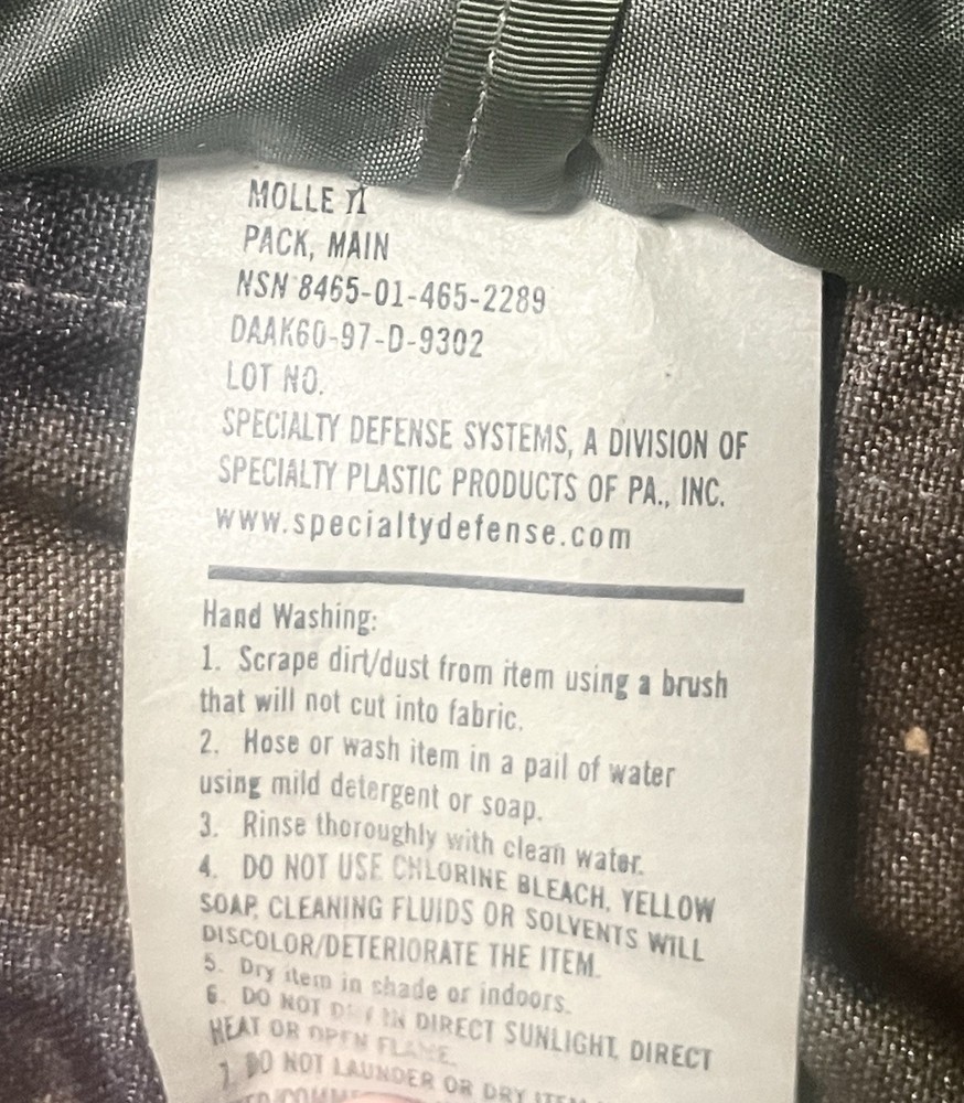 Military Issue MOLLE II Main Pack - Woodland Camo -- PACK ONLY