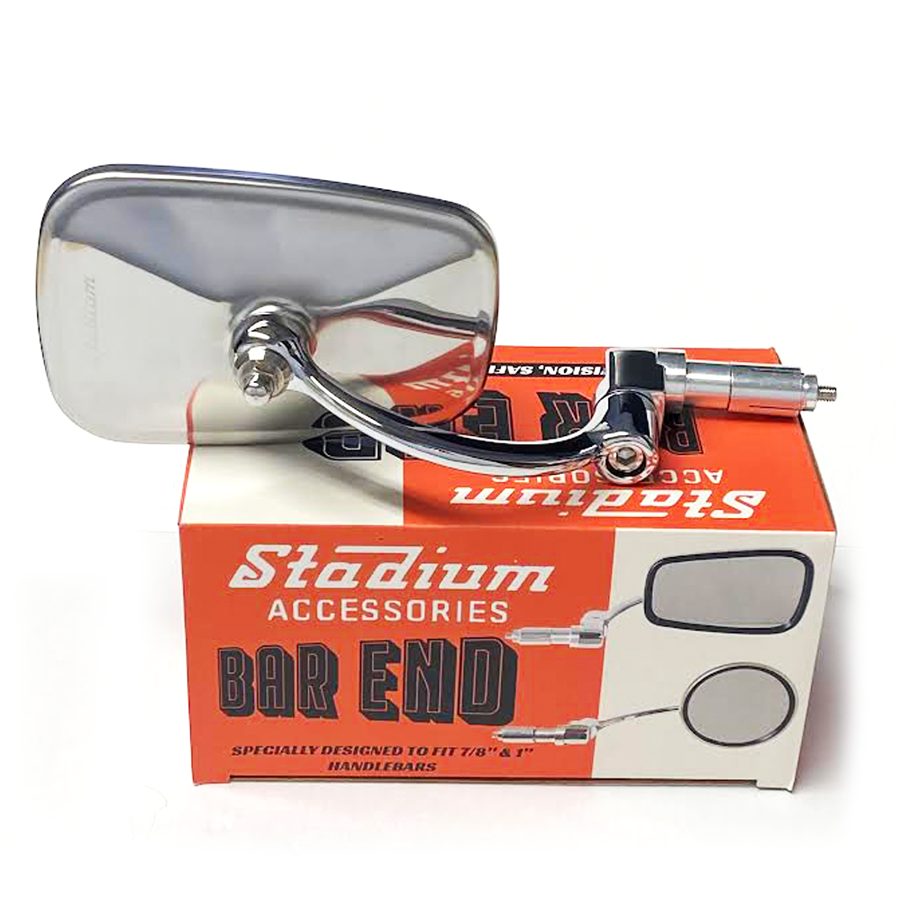 Stadium Classic Stainless Steel Rectangular Bar End Mirror BSA/ Triumph