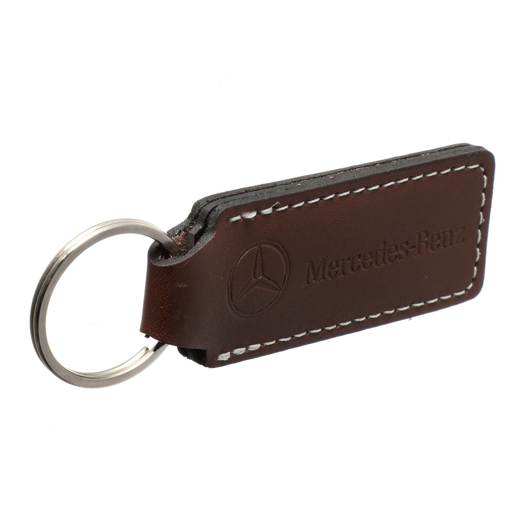 Mercedes Leather Key Ring Brown