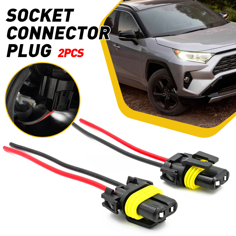 H11 Wire Pigtail S Female Two Harness Light Head Low Beam Socket Connector Plug