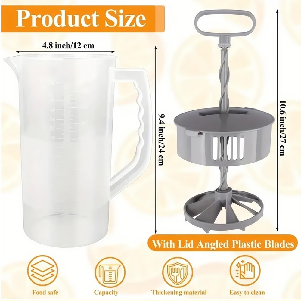 Mixing Pitcher for Drinks with Lid-Wide Mouth Juice Pitcher,Includes Plastic ...