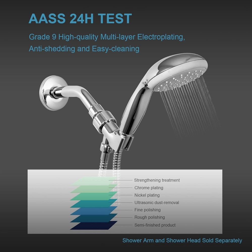 OFFO Shower Head Holder for Handheld Head, Adjustable Chrome