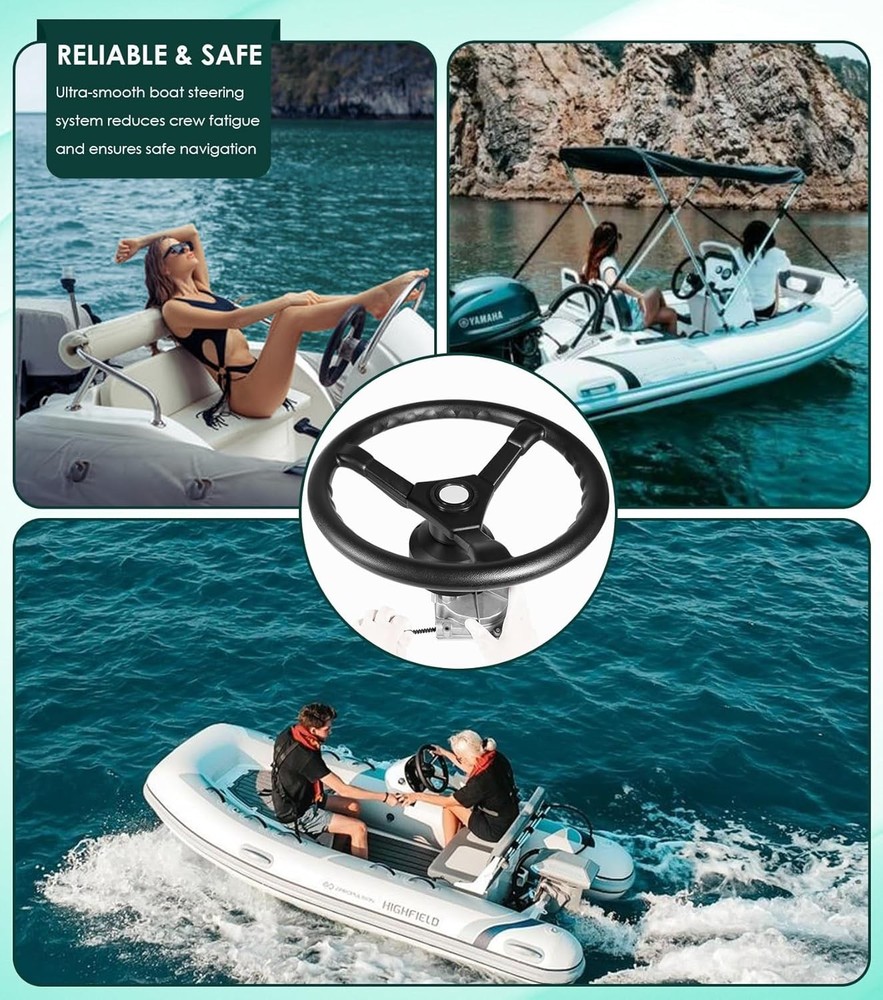 Marine Outboard Rotary Steering System Kit with 15 Feet Steering Control Cable