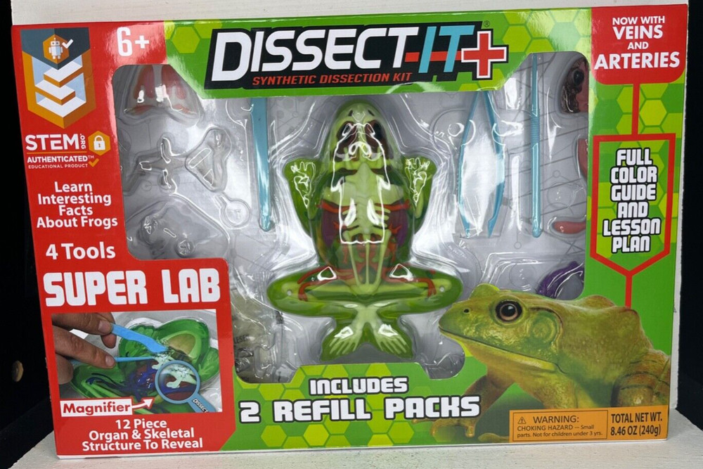 Dissect-It Plus Super Lab Frog Dissection Toy Kit 4 Tools STEM Age 6+