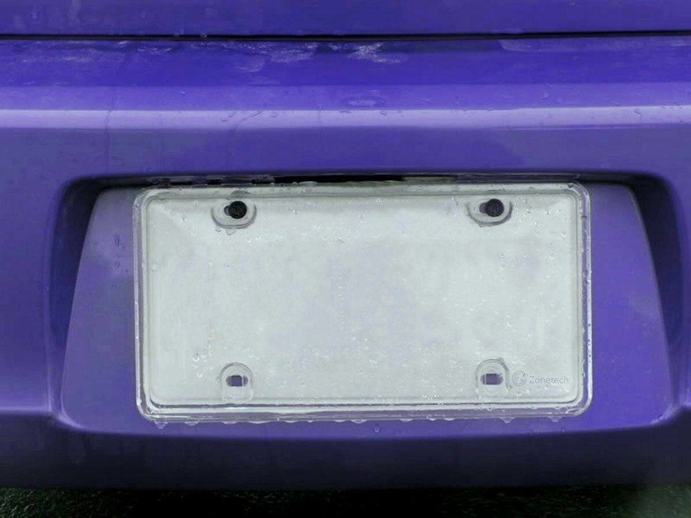 Zone Tech 2 Clear License Plate Tag Frame Covers Bubble Shields Protector Car