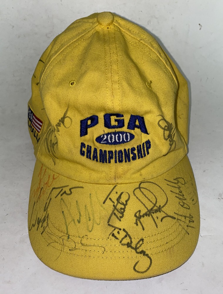 PGA Championship 2000 Yellow AUTOGRAPHED Golf Hat