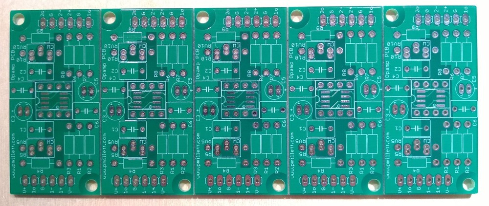 DIY PCB - 5x Dual opamp experimenter PCB
