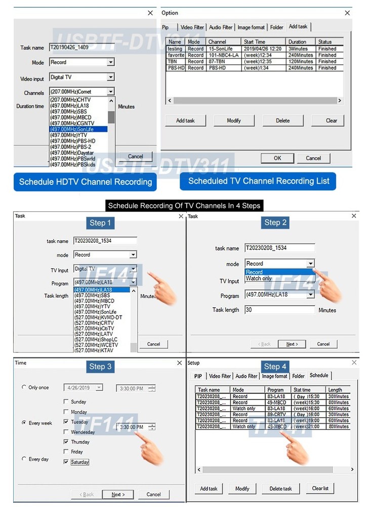 PC USB-Based Digital TV Stick TVR Recorder Software For ATSC Broadcast Channels