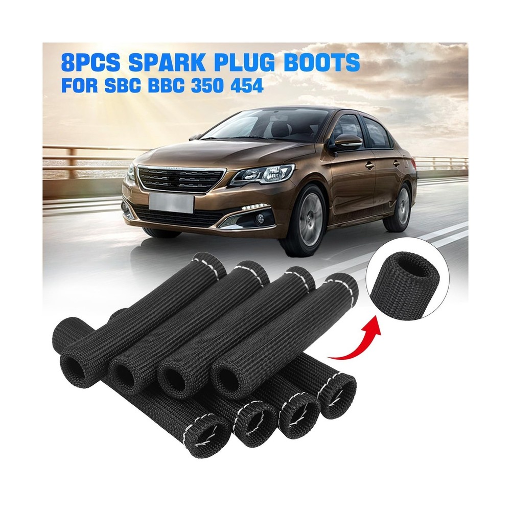 8 PCS Spark Plug Wire Heat Shield Sleeve 2500° Spark Plug Boot Protector Wr