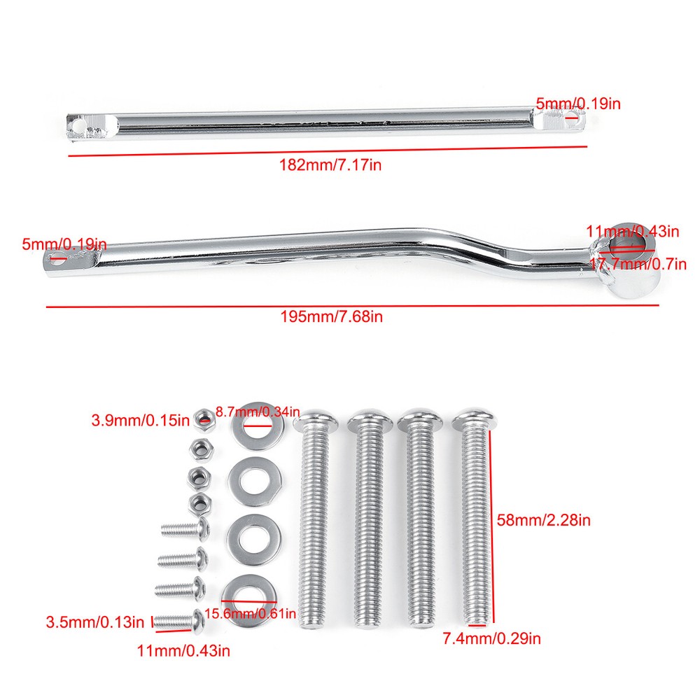 Universal Motorcycle Side Saddle Bag Support Bars Adjustable Mount Bracket Rack