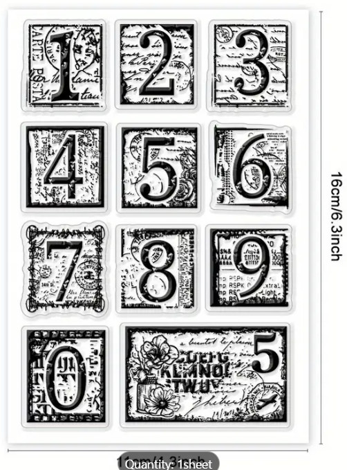 Numbers Clear Cling Stamps