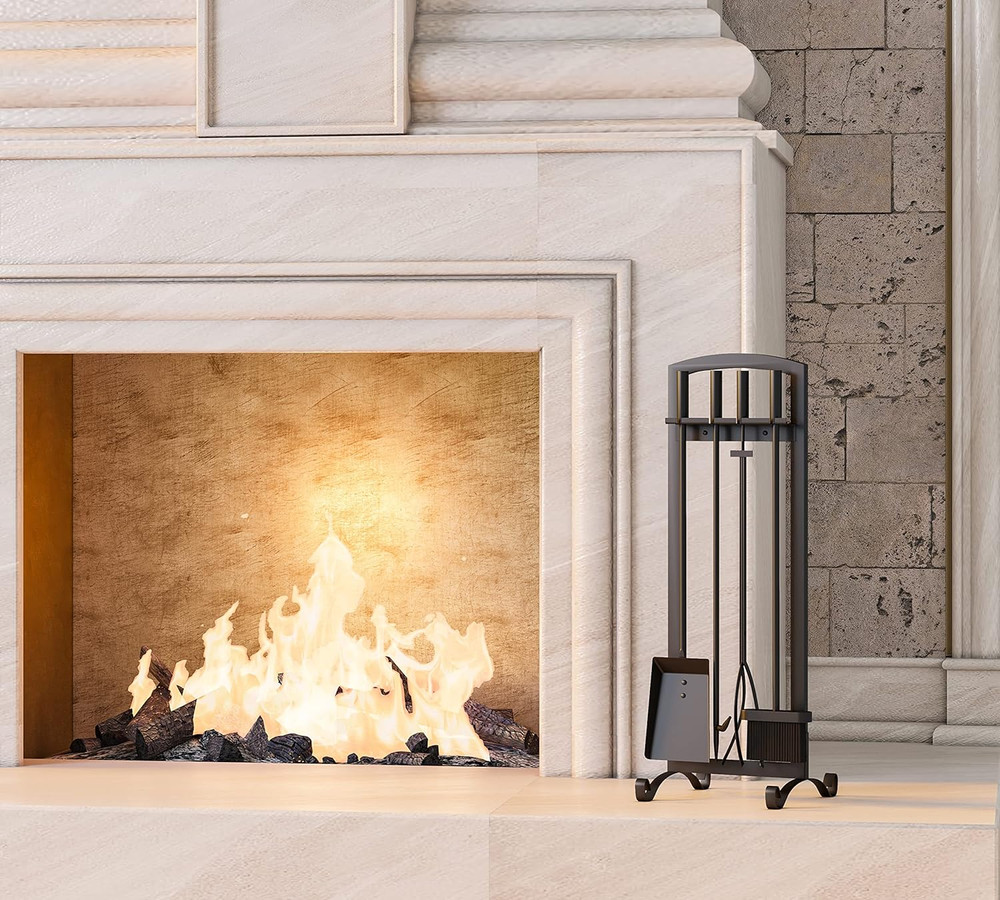 5 Pcs Fireplace Tools Set Handcrafted Holder Outdoor Fire Pit Sets Indoor Firepl