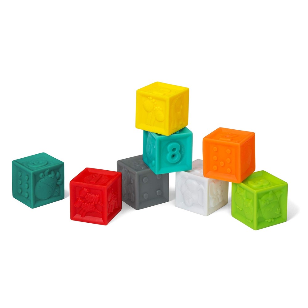 Infantino Multicolor Soft Squeezable Building Blocks Set for Infants 8 Count