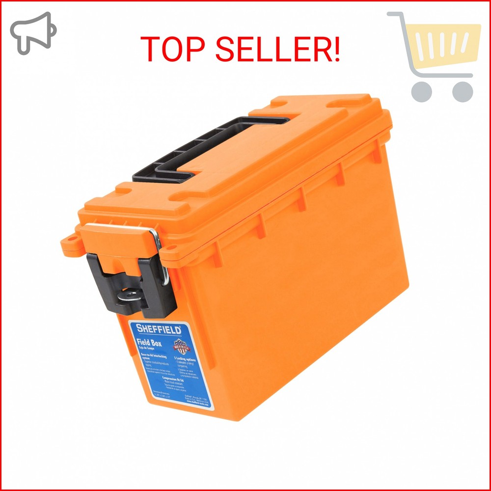 Sheffield 12630 Ammo Storage Box, Stackable .30 Cal Field Boxes, Water and Dust