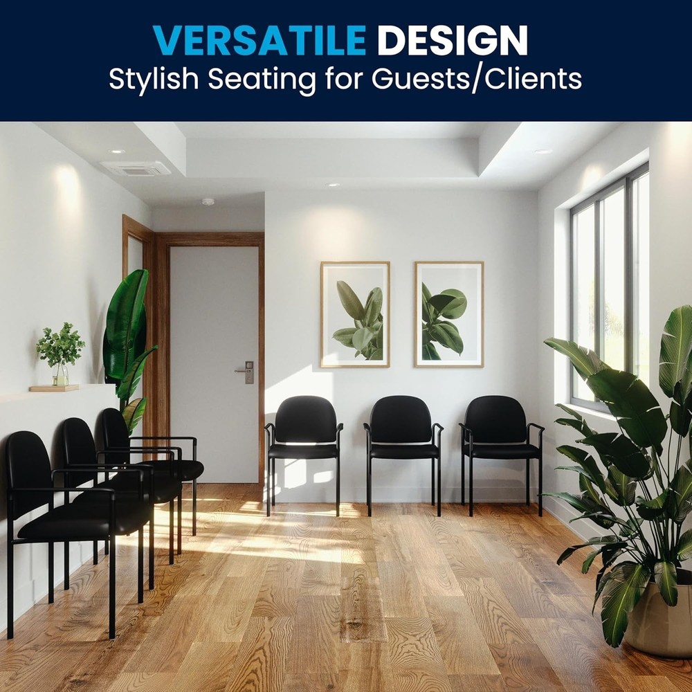 Versatile Padded Side Reception Chair, Stackable & Durable - Perfect for Offices