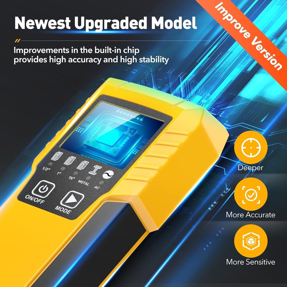 Efficient Wall Scanner with Continuous Wire Alerts - Perfect for DIY Projects