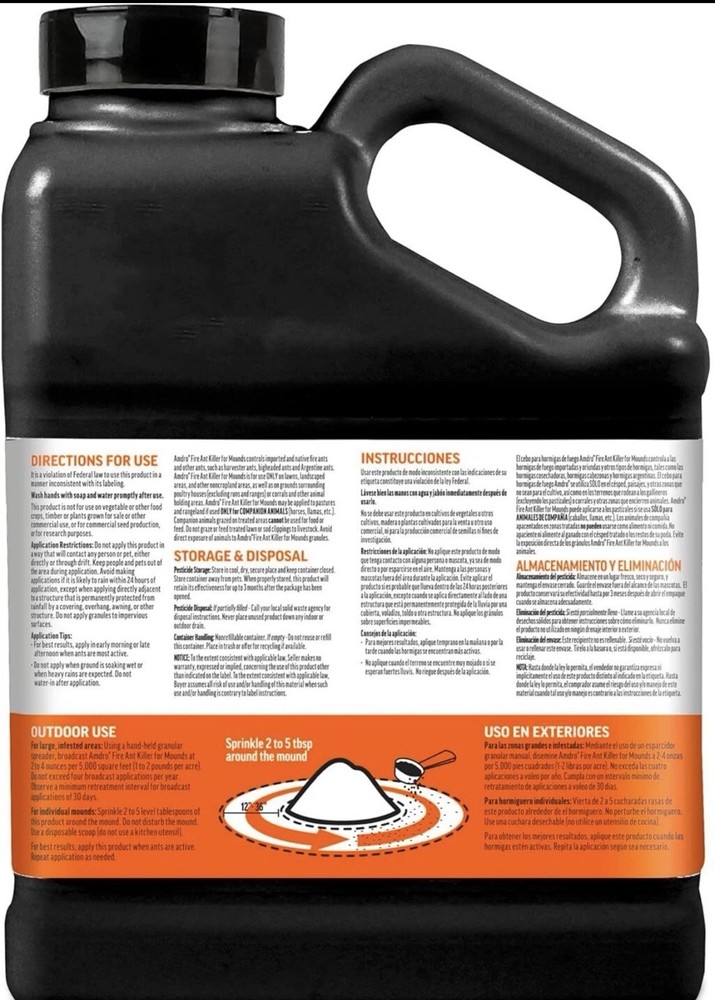 2 Pack AMDRO Fire Ant Bait Killer Granules Hydramethylnon - 1 Lb.