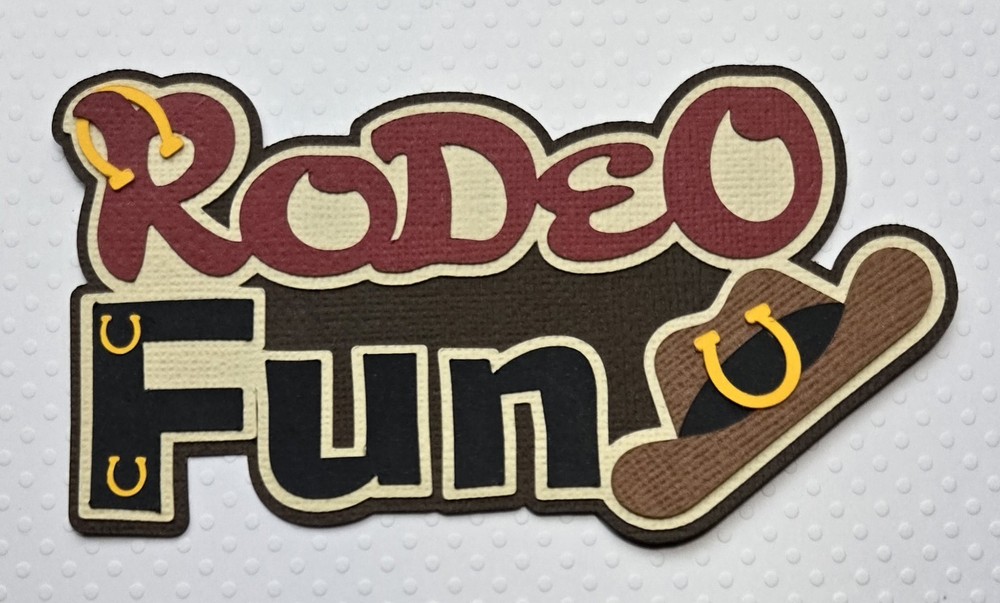 Rodeo Fun Title.  Scrapbook, Card Making Paper Piecing