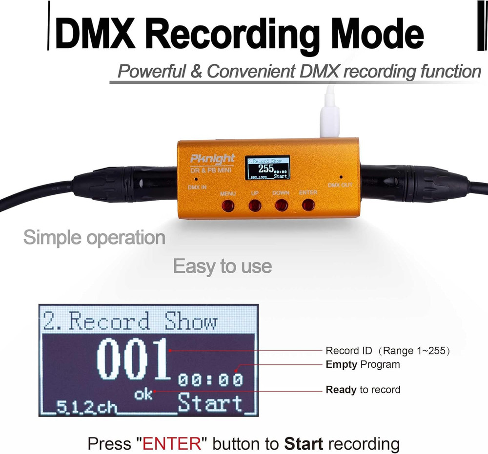 DMX Recorder and Playback Controller 1 Universe Lighting