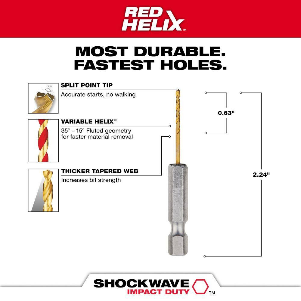 SHOCKWAVE 1/16 In. Titanium Twist Drill Bit