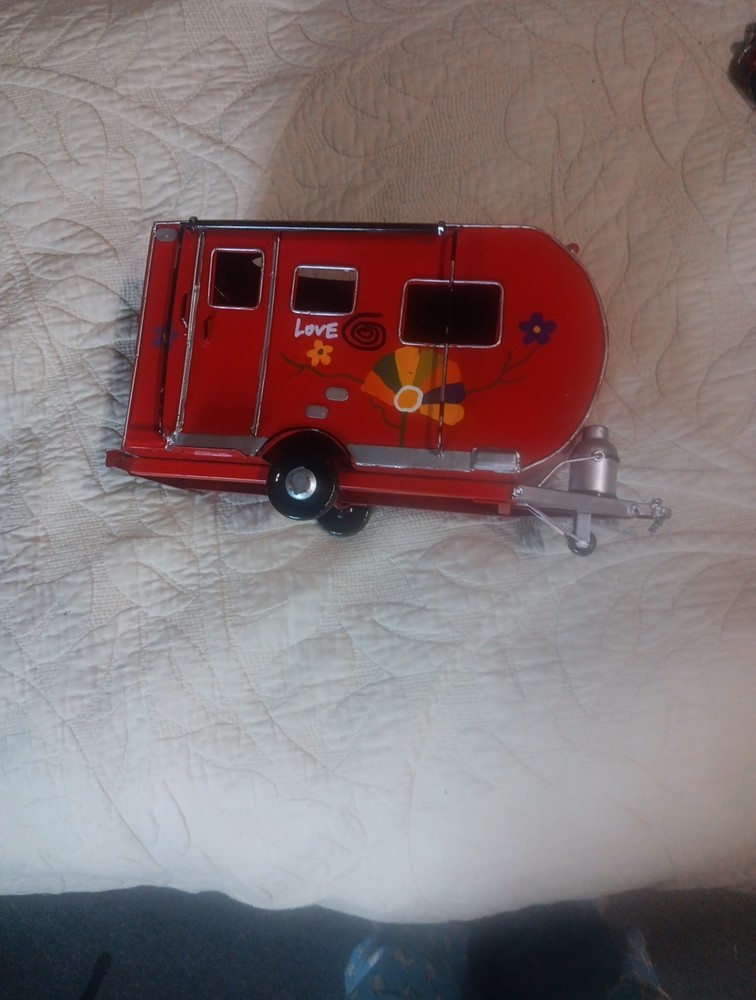 Red Camper Trailer Model Tissue Holder