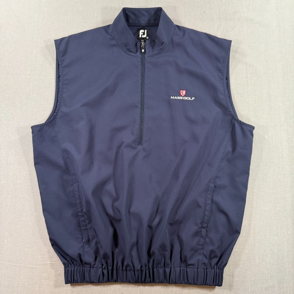 FootJoy Pullover Vest Windbreaker Mens Medium Navy Blue Rain Half Zip