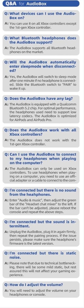Bluetooth 5.0 Audio Transmitter for Xbox Controllers