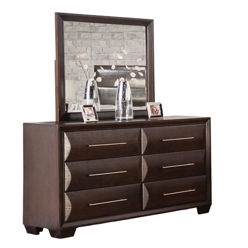 Transitional Style Eastern King Size 4pc Bed Set Espresso Finish Bedroom