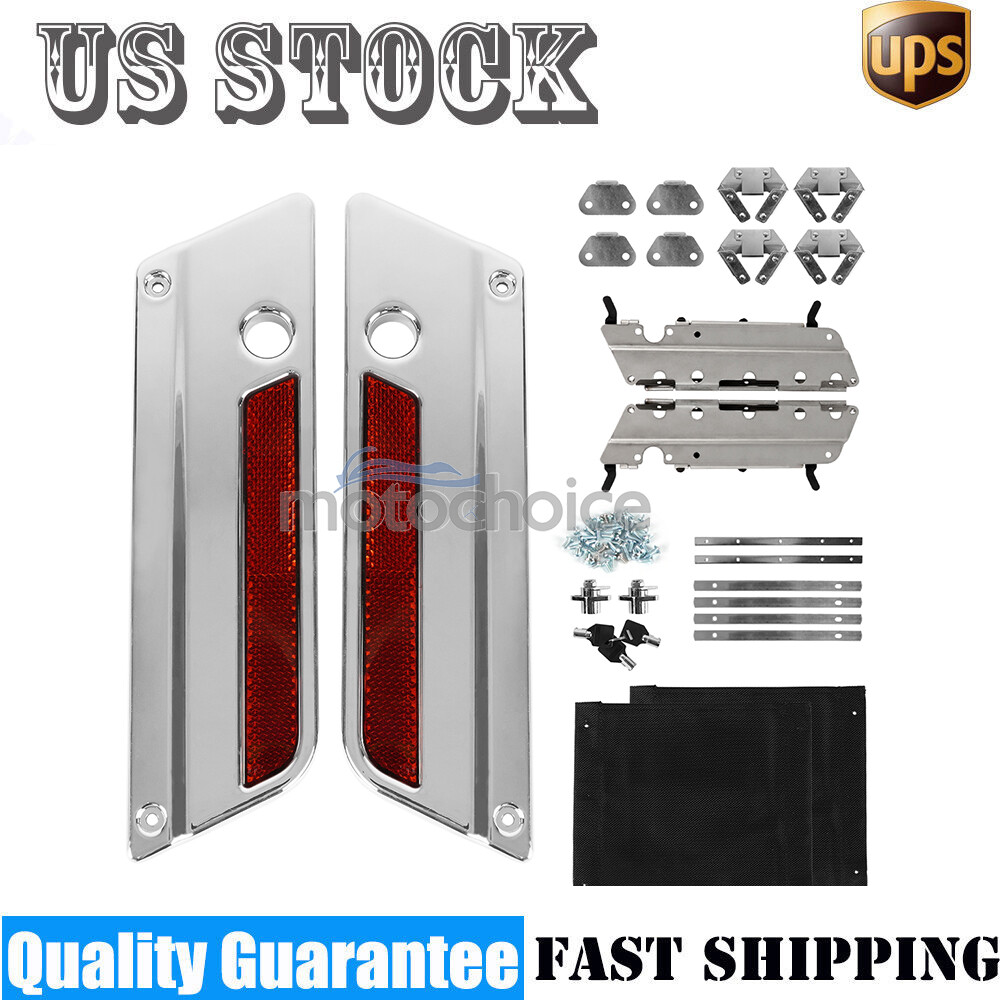 Saddle Bag Latch Lids Hardware Hinge Lock Kit Fit For Harley Touring Model 94-13
