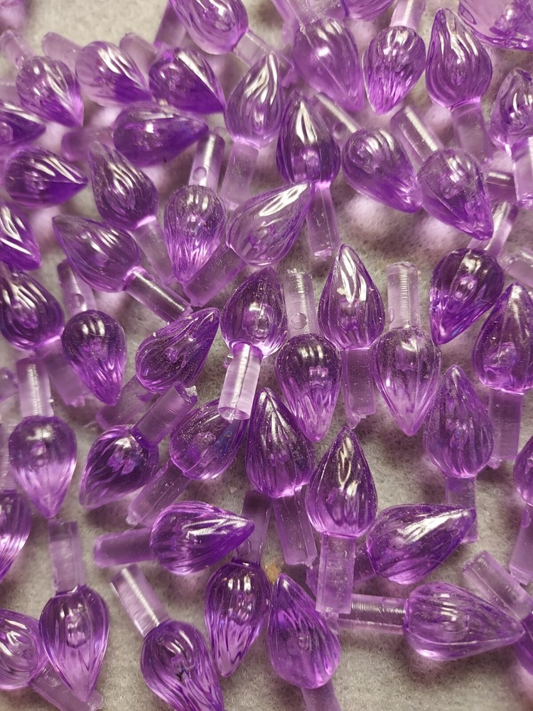 Ceramic Tree Plastic Lights~Great for Easter Tree's Violet Purple 25 Medium Size