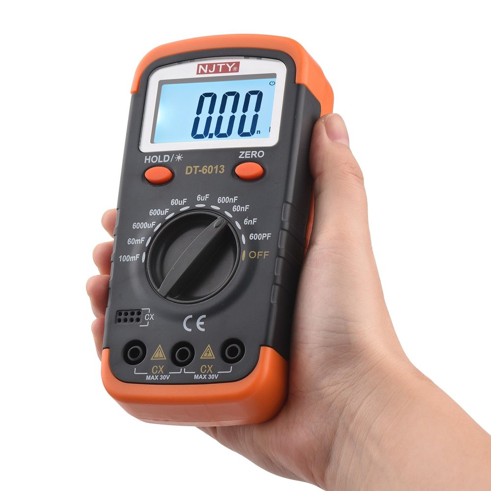 NJTY Digital Capacitance Meter with LCD Backlight Display 600pF to 100mF B9Z7