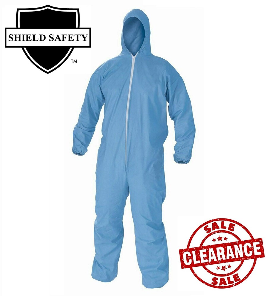 Polyethylene Coverall Spun-Bonded Blue Color, Size: Medium - 50 Pieces