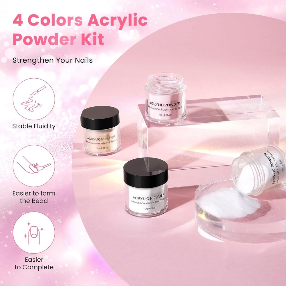 Nail Kit for Beginners with Everything: Professional Nails Kit Acrylic Set