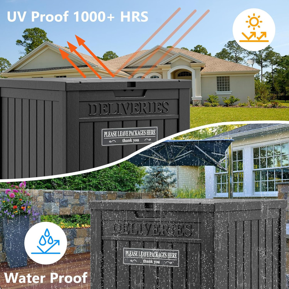 Package Delivery Box for Outside, 48 Gallon Storage with Lockable Secure, Large
