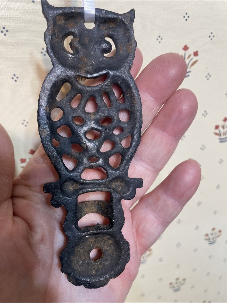 Cast Iron Owl Hardware 2pcs Mid Century